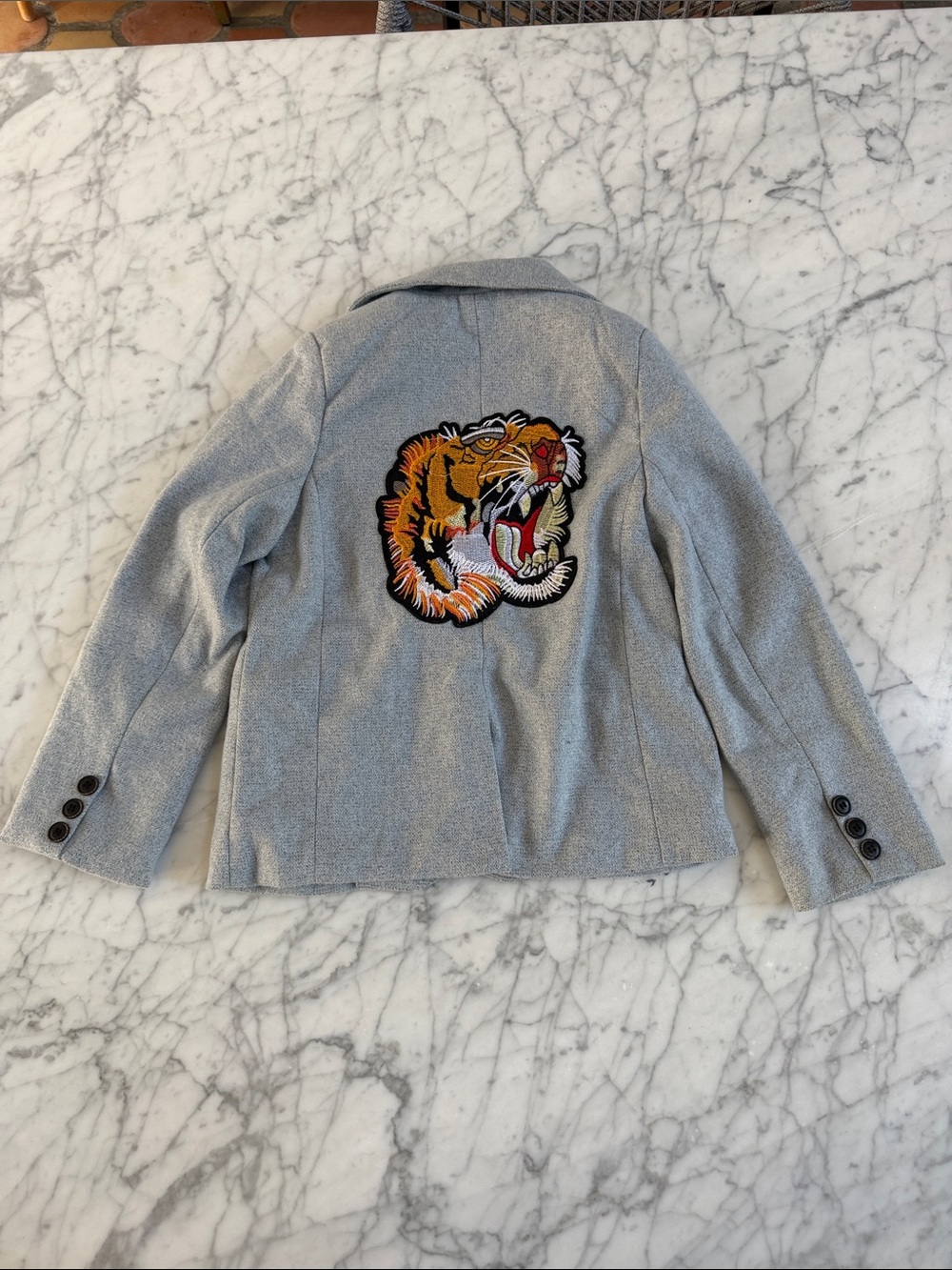 Lola and the Boys Tiger Blazer Jacket Sz 6Y Embroidered
